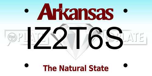 IZ2T6S Arkansas License Plate