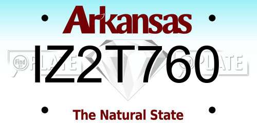 IZ2T760 Arkansas License Plate
