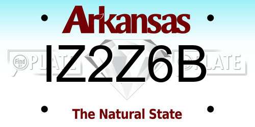 IZ2Z6B Arkansas License Plate