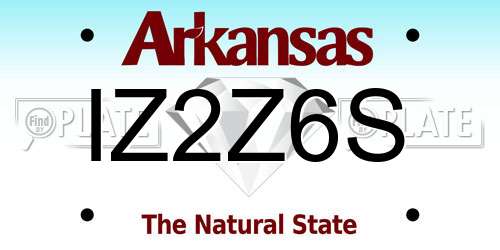 IZ2Z6S Arkansas License Plate