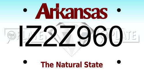 IZ2Z960 Arkansas License Plate