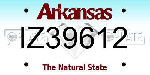 IZ39612 Arkansas License Plate