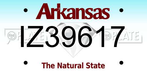 IZ39617 Arkansas License Plate