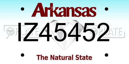 IZ45452 Arkansas License Plate