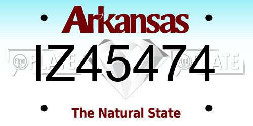 IZ45474 Arkansas License Plate