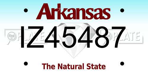 IZ45487 Arkansas License Plate