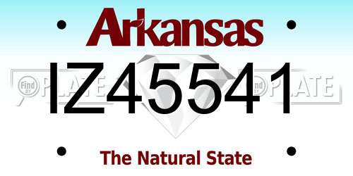 IZ45541 Arkansas License Plate