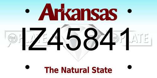 IZ45841 Arkansas License Plate