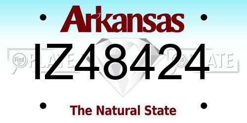 IZ48424 Arkansas License Plate