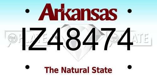 IZ48474 Arkansas License Plate