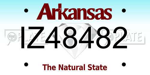 IZ48482 Arkansas License Plate