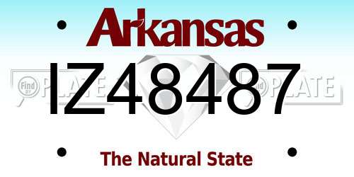IZ48487 Arkansas License Plate