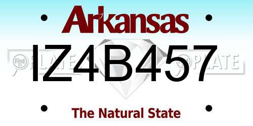 IZ4B457 Arkansas License Plate