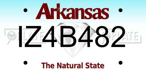 IZ4B482 Arkansas License Plate