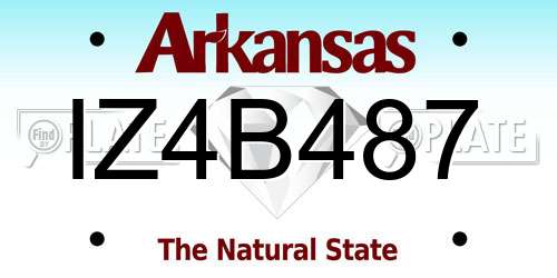 IZ4B487 Arkansas License Plate