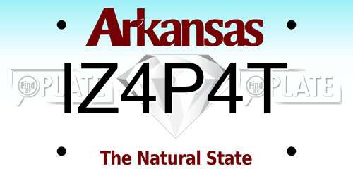 IZ4P4T Arkansas License Plate