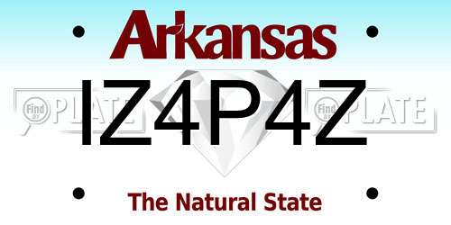 IZ4P4Z Arkansas License Plate