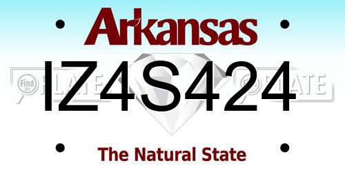 IZ4S424 Arkansas License Plate
