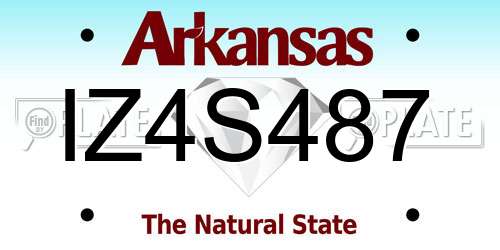 IZ4S487 Arkansas License Plate