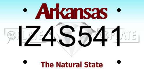 IZ4S541 Arkansas License Plate