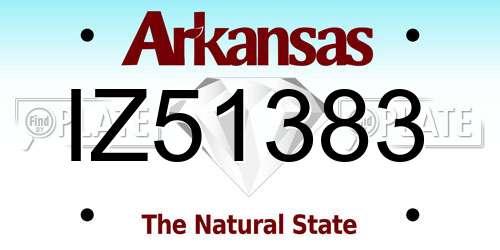 IZ51383 Arkansas License Plate
