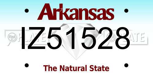 IZ51528 Arkansas License Plate