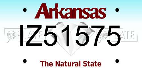 IZ51575 Arkansas License Plate