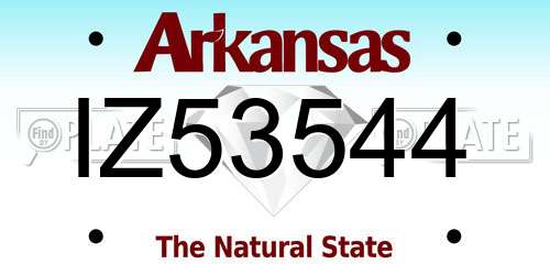 IZ53544 Arkansas License Plate