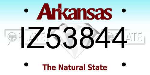IZ53844 Arkansas License Plate