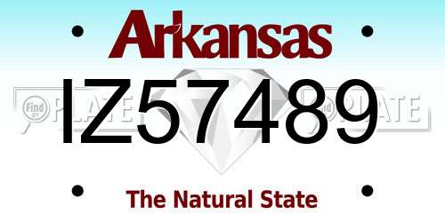 IZ57489 Arkansas License Plate