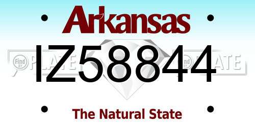 IZ58844 Arkansas License Plate
