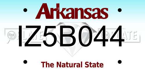 IZ5B044 Arkansas License Plate