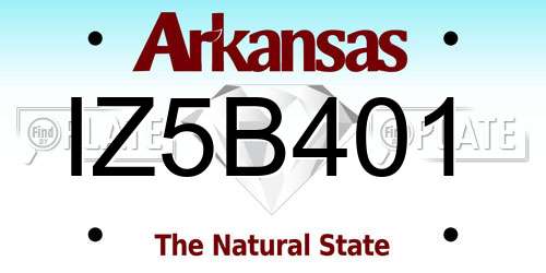 IZ5B401 Arkansas License Plate