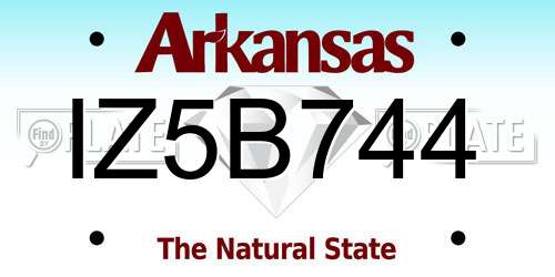 IZ5B744 Arkansas License Plate