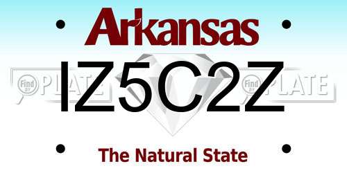 IZ5C2Z Arkansas License Plate