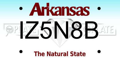 IZ5N8B Arkansas License Plate
