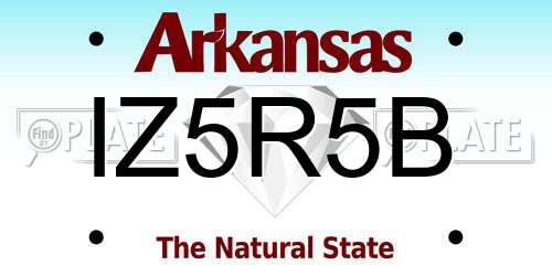 IZ5R5B Arkansas License Plate