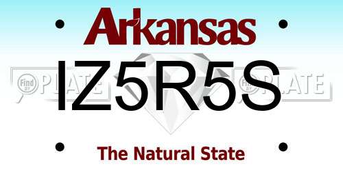 IZ5R5S Arkansas License Plate