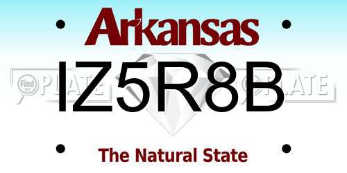 IZ5R8B Arkansas License Plate