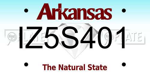 IZ5S401 Arkansas License Plate
