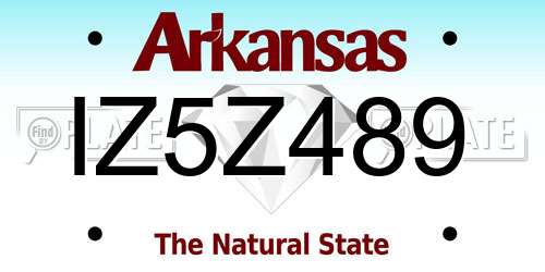 IZ5Z489 Arkansas License Plate