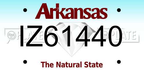 IZ61440 Arkansas License Plate