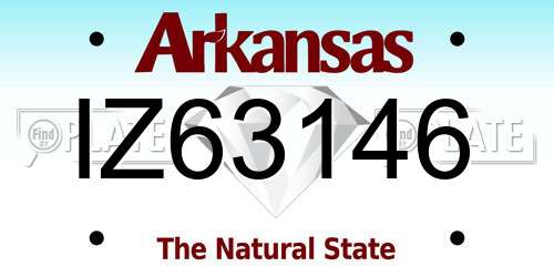 IZ63146 Arkansas License Plate