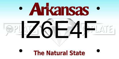 IZ6E4F Arkansas License Plate