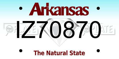 IZ70870 Arkansas License Plate