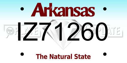IZ71260 Arkansas License Plate