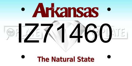 IZ71460 Arkansas License Plate