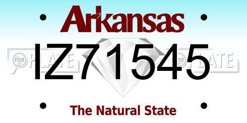 IZ71545 Arkansas License Plate