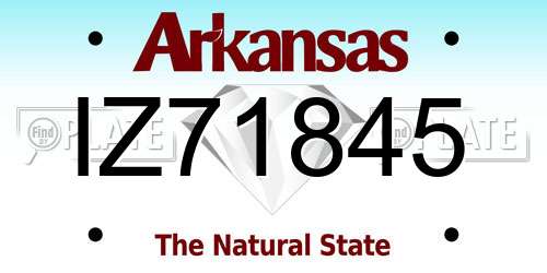 IZ71845 Arkansas License Plate