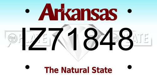 IZ71848 Arkansas License Plate